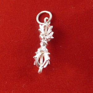 2.5cm Silver dorje pendant