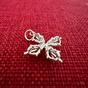 2.5cm Silver double dorje pendant