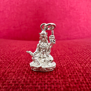 Shiny Silver Guru Rinpoche Pendant 2cm