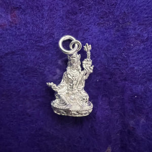 Shiny Silver Guru Rinpoche Pendant 2cm