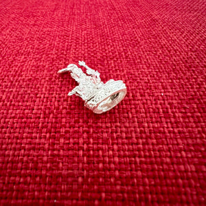 Shiny Silver Guru Rinpoche Pendant 2cm