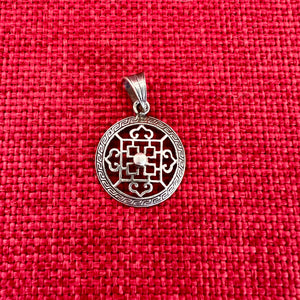2cm silver pendant with Buddhist Mandala symbol