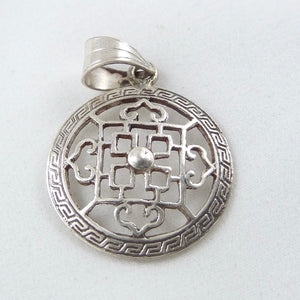 2cm silver pendant with Buddhist Mandala symbol