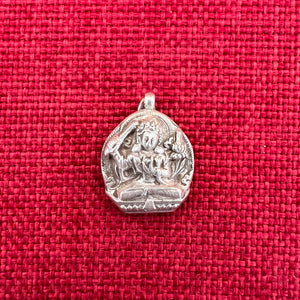 2.5cm high flat silver pendant with carved image of Manjushri