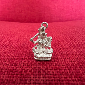 2cm shiny silver Manjushri pendant