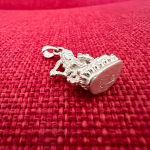 2cm shiny silver Manjushri pendant