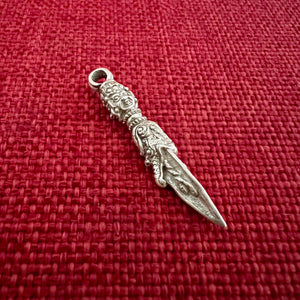 4cm sterling silver phurba pendant with face of Vajakilaya