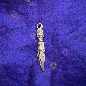 4cm sterling silver phurba pendant with face of Vajakilaya
