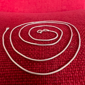 61cm Sterling Silver Snake Chain 1mm diameter