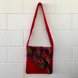 Large Felted Wool Bag Red