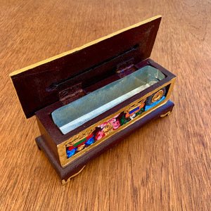 Tibetan Style Painted Incense Burner with Lid and Legs, 17cm