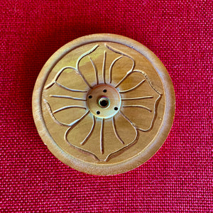 10cm Incense Burner with Etched Lotus Pattern
