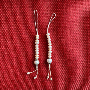 Pearl Mala Counters with white string and 7mm wide beads