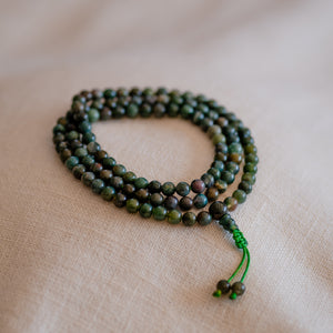 Bloodstone Mala Prayer Beads 7mm