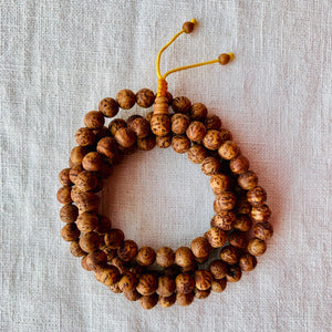 10mm Bodhi Seed Mala (Prayer Beads) with yellow string