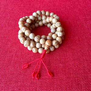 11mm Bodhi Seed Mala (Prayer Beads) with Red String and Smooth Beads