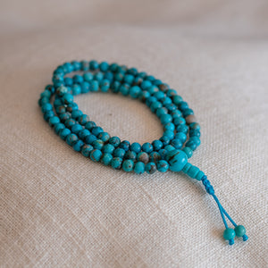 Blue Turquoise Mala Prayer Beads 5mm
