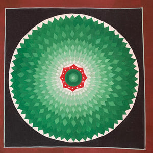Mandala Painting Green Lotus