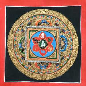 Mandala Painting Om Mani in Square
