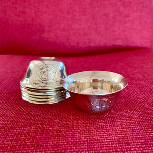 5cm Brass Offering Bowls engraved with Auspicious Symbols