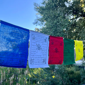 100% Cotton Lungta Prayer Flags, 15x20cm, 1.75m span, 10 flags