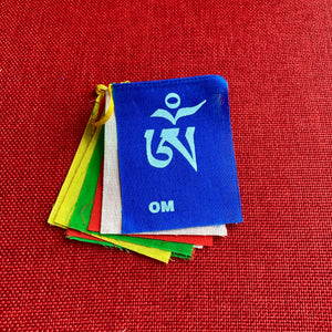 9cm Om Mani Prayer Flags, 10 flags