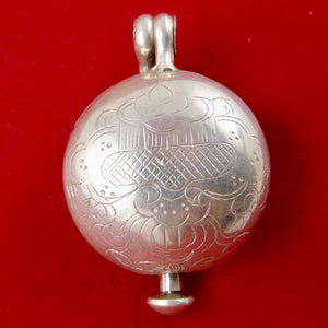 Silver Locket with Auspicious Symbols