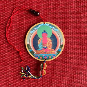 Buddha Amitabha Wooden Hanging Disc